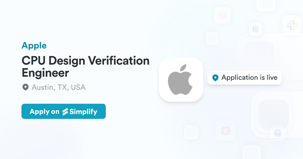 CPU Design Verification Engineer Apple Simplify Jobs Cpu design verification engineer apple simplify jobs